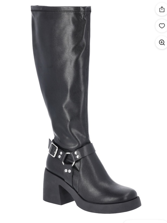 Madden Nyc Shoes - Madden NYC Women’s Black Faux Leather Full Zip Buckle Boots SZ 10 Chunky New